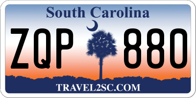 SC license plate ZQP880