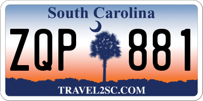 SC license plate ZQP881