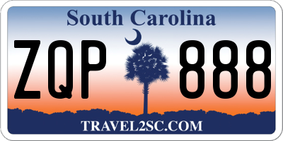 SC license plate ZQP888