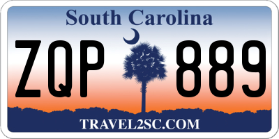 SC license plate ZQP889