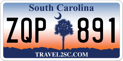 SC license plate ZQP891