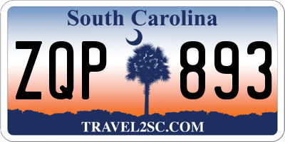 SC license plate ZQP893