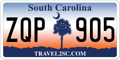 SC license plate ZQP905