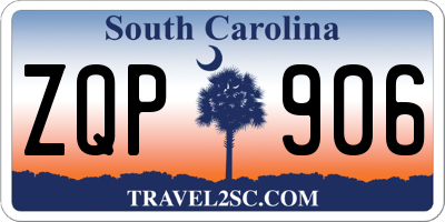 SC license plate ZQP906