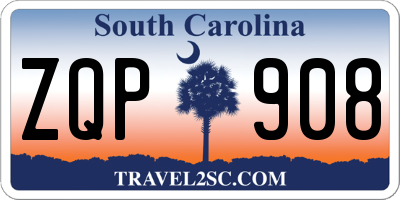 SC license plate ZQP908