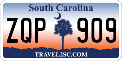 SC license plate ZQP909