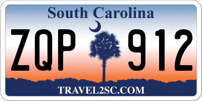 SC license plate ZQP912