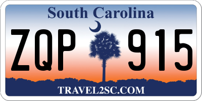 SC license plate ZQP915
