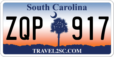 SC license plate ZQP917
