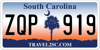 SC license plate ZQP919