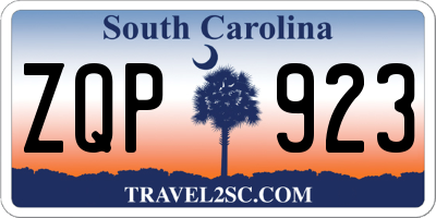 SC license plate ZQP923