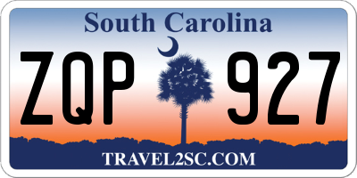 SC license plate ZQP927