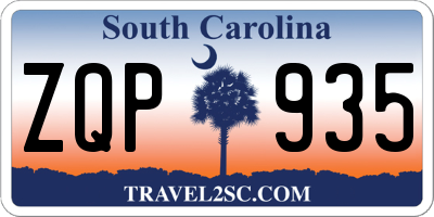 SC license plate ZQP935