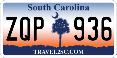 SC license plate ZQP936