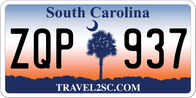 SC license plate ZQP937