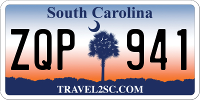 SC license plate ZQP941