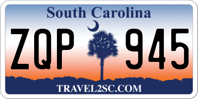 SC license plate ZQP945