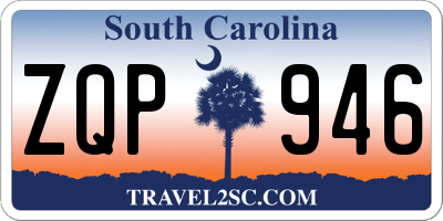 SC license plate ZQP946
