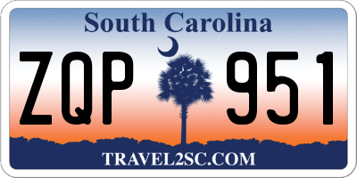SC license plate ZQP951