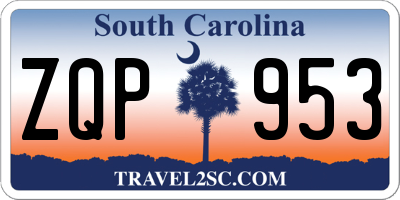 SC license plate ZQP953
