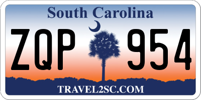 SC license plate ZQP954