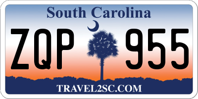 SC license plate ZQP955