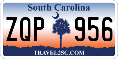 SC license plate ZQP956