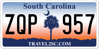 SC license plate ZQP957