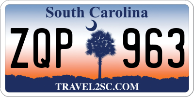 SC license plate ZQP963