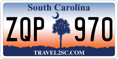 SC license plate ZQP970