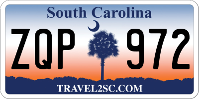 SC license plate ZQP972