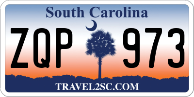 SC license plate ZQP973
