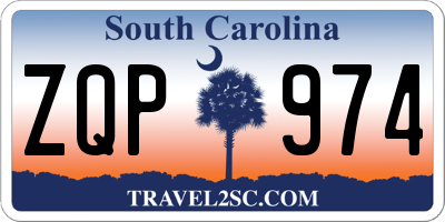 SC license plate ZQP974