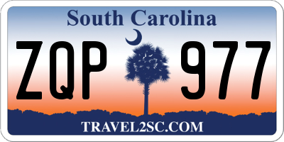 SC license plate ZQP977