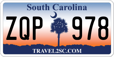 SC license plate ZQP978