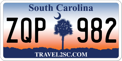 SC license plate ZQP982