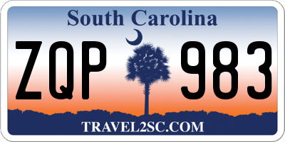 SC license plate ZQP983