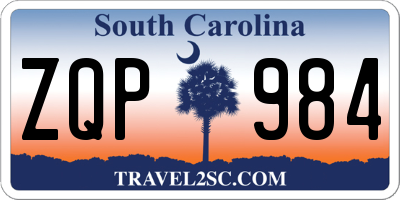 SC license plate ZQP984