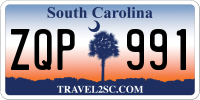 SC license plate ZQP991