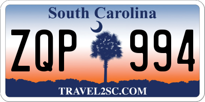 SC license plate ZQP994