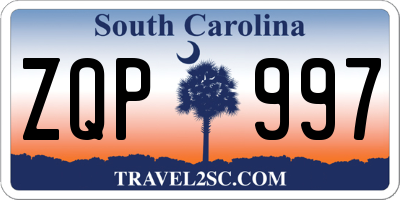 SC license plate ZQP997