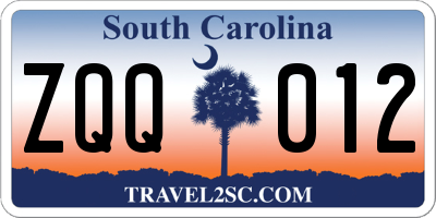 SC license plate ZQQ012