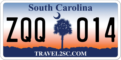 SC license plate ZQQ014