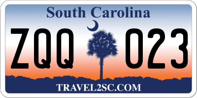 SC license plate ZQQ023