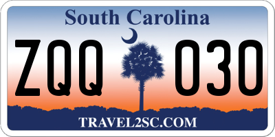 SC license plate ZQQ030