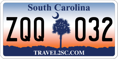 SC license plate ZQQ032