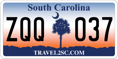 SC license plate ZQQ037