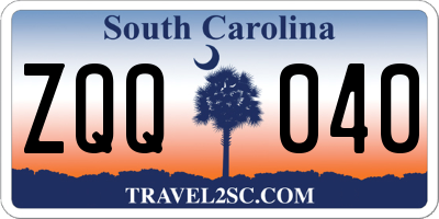 SC license plate ZQQ040