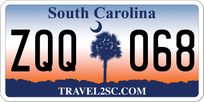 SC license plate ZQQ068