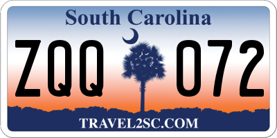 SC license plate ZQQ072
